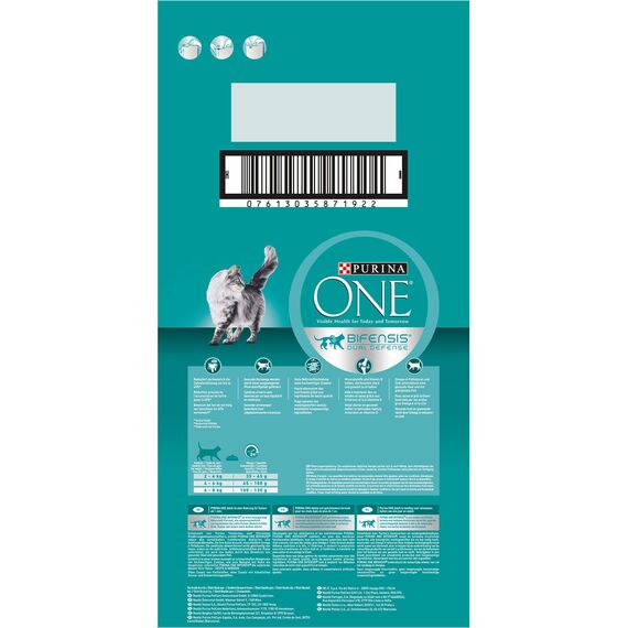 PURINA ONE BIFENSIS Adult Katzentrockenfutter: reich an Huhn, stärkt natürliche Abwehrkräfte, für gesunde Knochen, Haut, Zähne & Harnwege I ab 1 Jahr