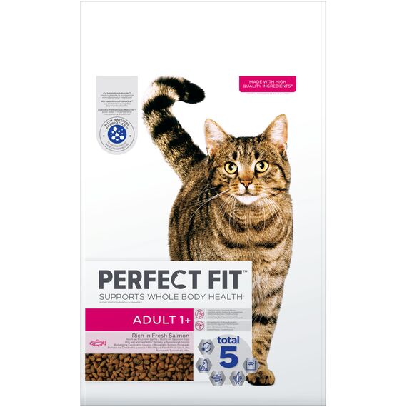PERFECT FIT Adult Trockenfutter für erwachsene Katzen ab 1 Jahr - Lachs, 7 kg (1 Beutel)
