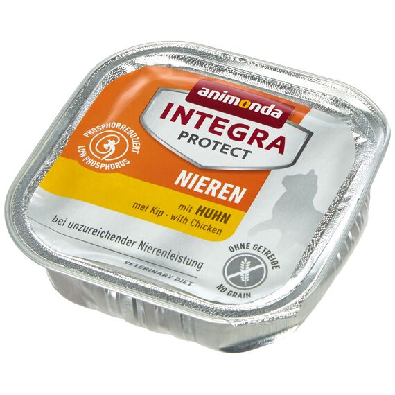 INTEGRA PROTECT Katzenfutter nass Renal (Nieren) Huhn (16 x 100g), vom Tierarzt empfohlen bei Niereninsuffizienz, mit Veterinären entwickeltes Ergänzungsfutter für erwachsene Katzen von animonda