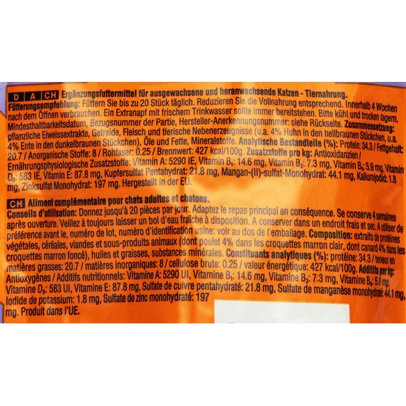 Dreamies Mix Katzensnacks mit Huhn & Ente – Außen knusprig & innen cremig – 6 x 60g (Packung mit 2)