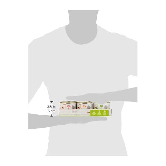 MjAMjAM - Premium Nassfutter für Katzen - Mixpaket I - Huhn, Rind, Herzen, 6er Pack (6 x 200 g), getreidefrei mit extra viel Fleisch