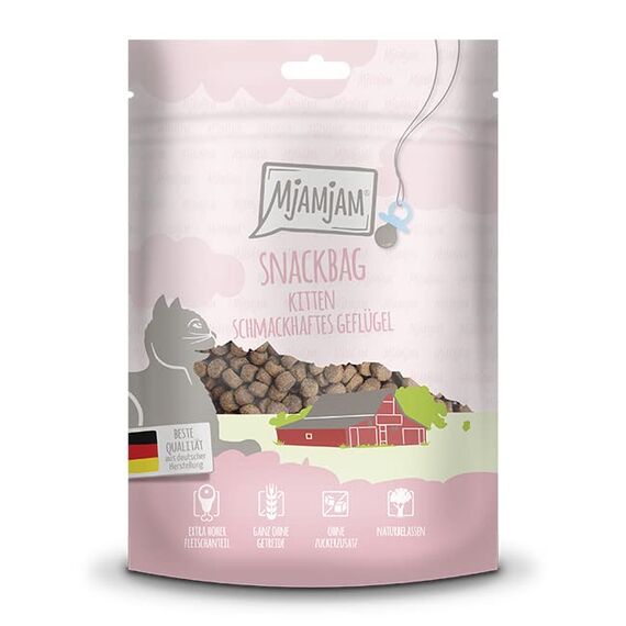 MjAMjAM - Premium Snackbag für Kitten – schmackhaftes Geflügel 8 x 125g