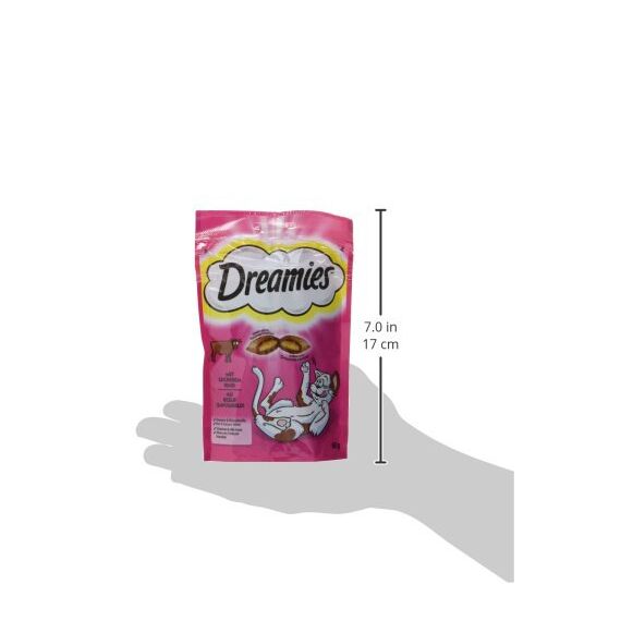 Dreamies Klassiker Katzensnacks mit Rind – Traumhaft knusprige Taschen mit zarter Füllung – 6 x 60g (Packung mit 2)