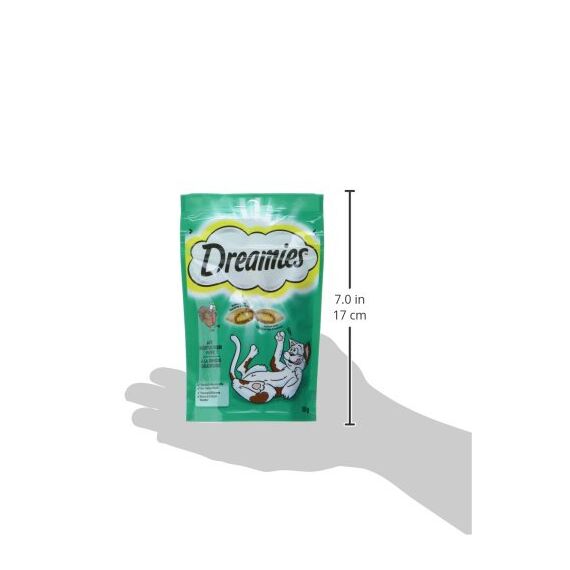 DREAMIES Katzensnacks - 6x60g - mit Pute - Traumhaft knusprige Katzen Leckerlies mit zarter Füllung (Packung mit 2)