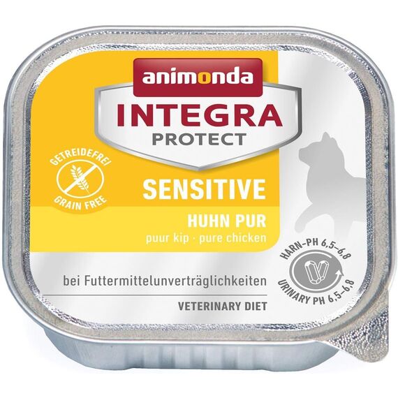 animonda INTEGRA PROTECT Sensitive Huhn Pur (6 x 100 g), Katzen Diätfutter bei Futtermittelallergie, sensitives Katzenfutter für allergische Katzen, Katzennassfutter ohne Getreide