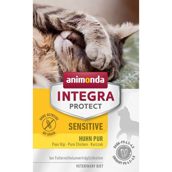 animonda INTEGRA PROTECT Sensitive Huhn Pur (6 x 100 g), Katzen Diätfutter bei Futtermittelallergie, sensitives Katzenfutter für allergische Katzen, Katzennassfutter ohne Getreide