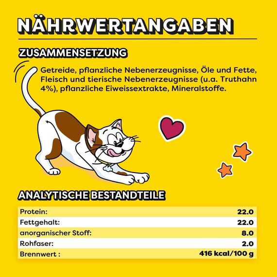 DREAMIES Katzensnacks - 6x60g - mit Pute - Traumhaft knusprige Katzen Leckerlies mit zarter Füllung