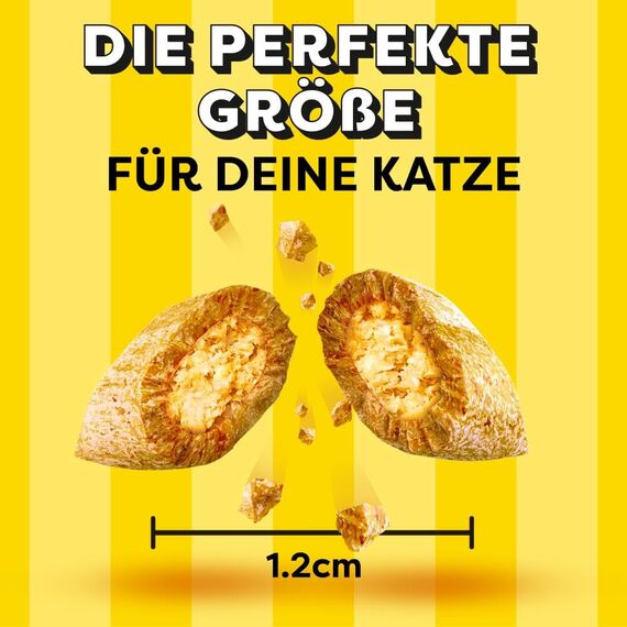 DREAMIES Katzensnacks - 6x60g - mit Pute - Traumhaft knusprige Katzen Leckerlies mit zarter Füllung