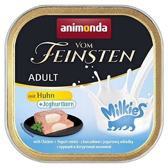 animonda Vom Feinsten Adult Katzenfutter, Nassfutter für ausgewachsene Katzen, mit Huhn + Joghurtkern, 32 x 100 g