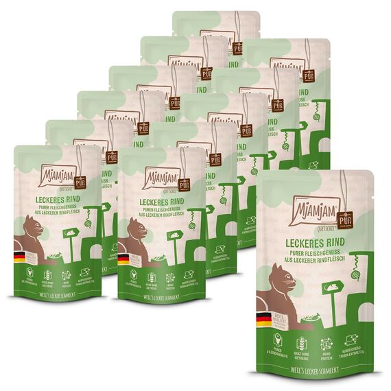MjAMjAM - Quetschie - purer Fleischgenuss - leckeres Rind pur 12 x 125 g