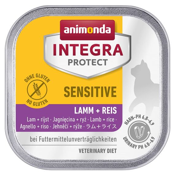 animonda INTEGRA PROTECT Katzenfutter nass Sensitive Lamm + Reis (16 x 100g), vom Tierarzt empfohlen bei Futtermittelallergie, mit Veterinären entwickeltes Diätalleinfutter für erwachsene Katzen