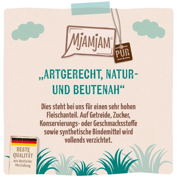 MjAMjAM - Premium Nassfutter für Katzen - purer Fleischgenuss - gute Pute pur, 6er Pack (6 x 800 g), getreidefrei mit extra viel Fleisch