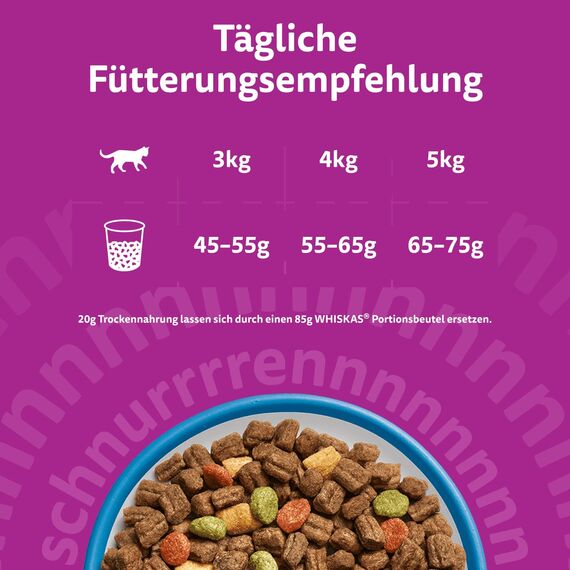 WHISKAS Trockenfutter für ausgewachsene Katzen 7kg mit Thunfisch