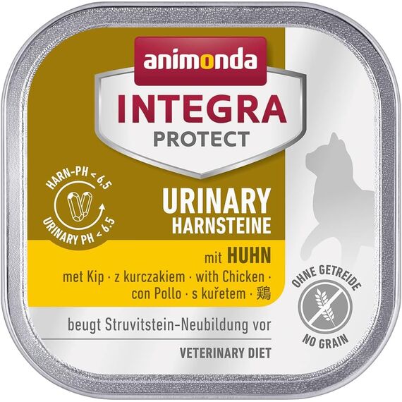 animonda INTEGRA PROTECT Urinary Oxal mit Huhn (16 x 100 g), Katzen Diätfutter bei Harnsteinen, Katzenfutter verringert die Bildung von Oxalsteinen, Nassfutter für Katzen ohne Getreide