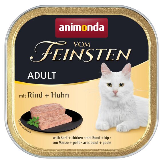 animonda Vom Feinsten Adult Katzenfutter, Nassfutter für ausgewachsene Katzen, Hühnchenvielfalt, 6 x 100 g