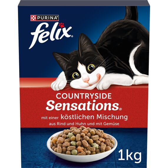 Felix Meaty Sensations Katzenfutter Rind und Huhn mit Gemüse, 1er Pack (1 x 1 kg)