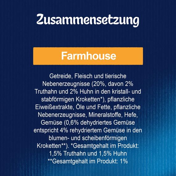 FELIX Farmhouse Sensations Katzenfutter trocken, mit Huhn und Truthahn, 2er Pack (1 x 1kg)