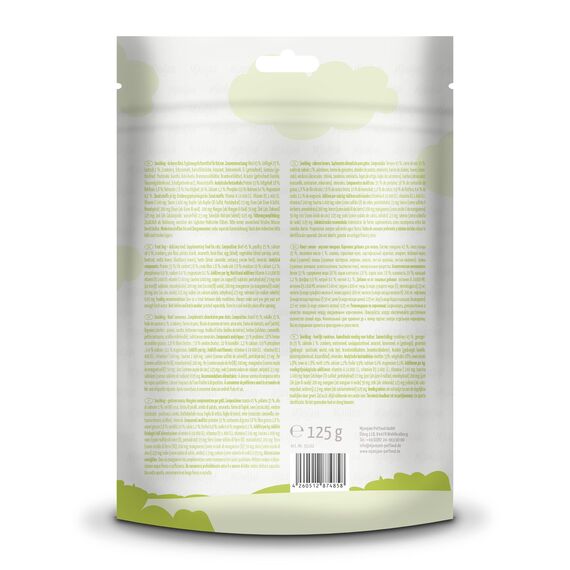 MjAMjAM - Premium Katzensnack - Snackbag - leckeres Rind, 1er Pack (1 x 125 g), naturbelassen ganz ohne synthetische Konservierungsstoffe
