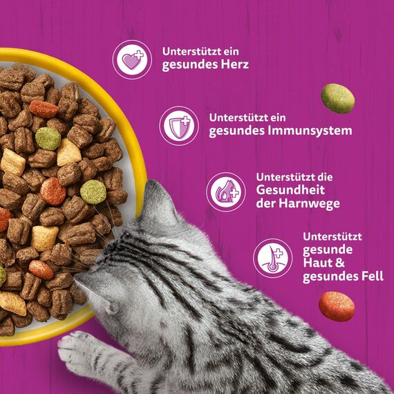 WHISKAS Senior 7+ Trockenfutter für Katzen 5 x 800g mit Huhn