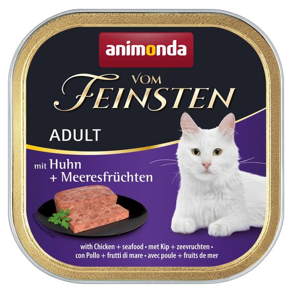 animonda Vom Feinsten Adult Katzenfutter, Nassfutter für ausgewachsene Katzen, Hühnchenvielfalt, 6 x 100 g
