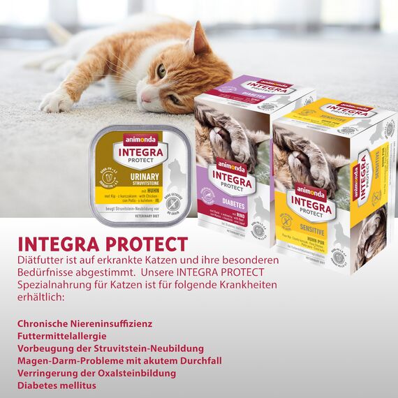 animonda INTEGRA PROTECT Sensitive Huhn Pur (6 x 100 g), Katzen Diätfutter bei Futtermittelallergie, sensitives Katzenfutter für allergische Katzen, Katzennassfutter ohne Getreide