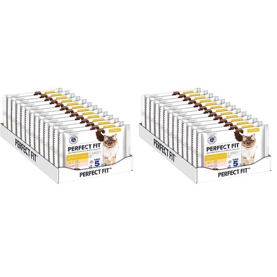 Sensitive 1+ Katzennassfutter mit Lachs & Huhn in Sauce – Katzenfutter Nassfutter13 x 4 Portionsbeutel à 85g (Packung mit 2)