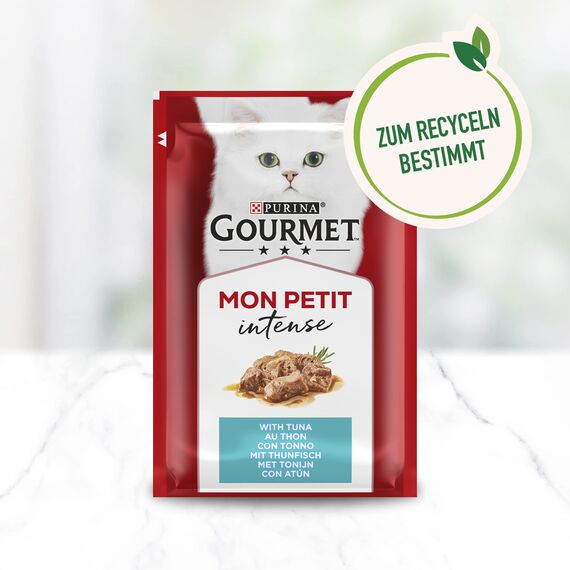 Gourmet Mon Petit Intense Katzenfutter nass, Fisch-Variationen, 8er Pack (8 x 6 Beutel à 50g)