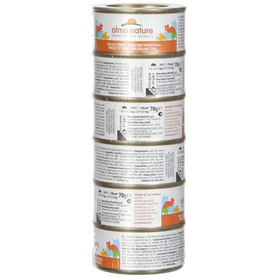 almo nature Megapack Katzenfutter nass - Huhn und Thunfisch - 6er Pack (6x70g)