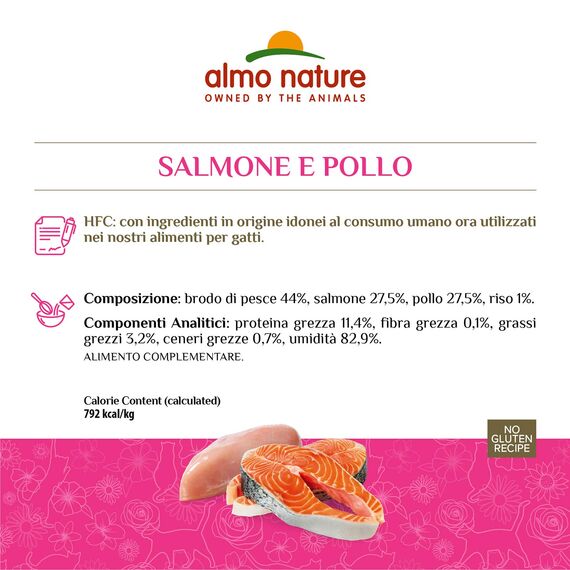 almo nature Megapack Katzenfutter nass - Lachs und Huhn - 12er Pack (6x70g)