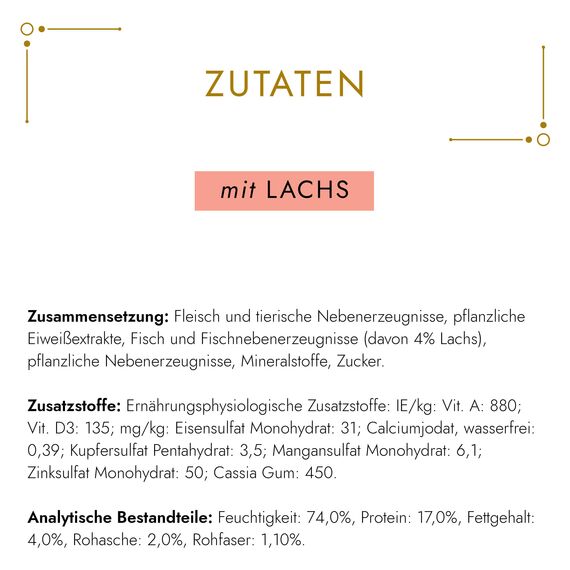 Gourmet Gold Raffiniertes Ragout Katzenfutter nass, mit Lachs, 12er Pack (12 x 85g)