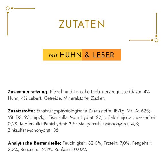 Gourmet Gold Zarte Häppchen in Sauce Katzenfutter nass, mit Huhn und Leber, 12er Pack (12 x 85g)