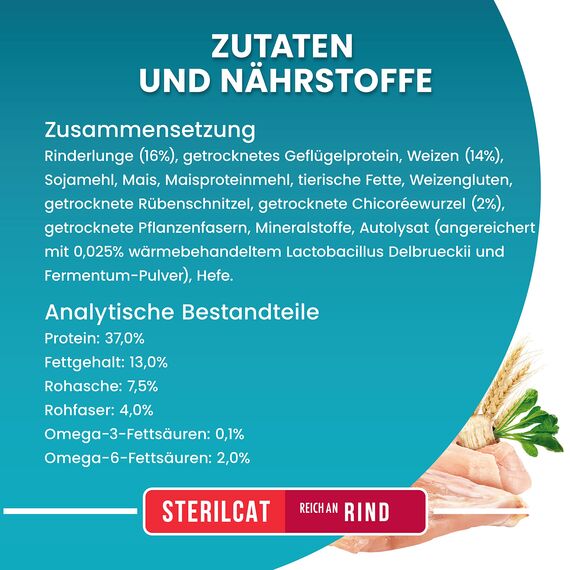PURINA ONE BIFENSIS STERILCAT Katzenfutter trocken für sterilisierte Katzen, reich an Rind, 6er Pack (6 x 750g)