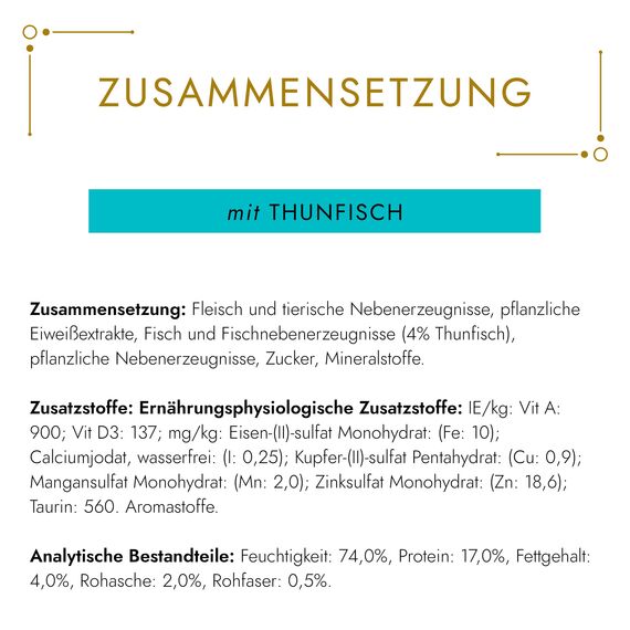 Gourmet Gold Raffiniertes Ragout Katzenfutter nass, mit Thunfisch, 12er Pack (12 x 85g)