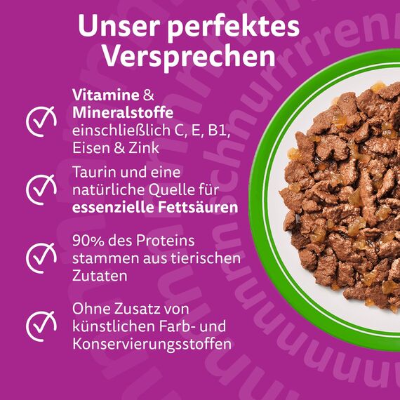 WHISKAS Nassfutter in Sauce für ausgewachsene Katzen 28 x 85g mit Lamm