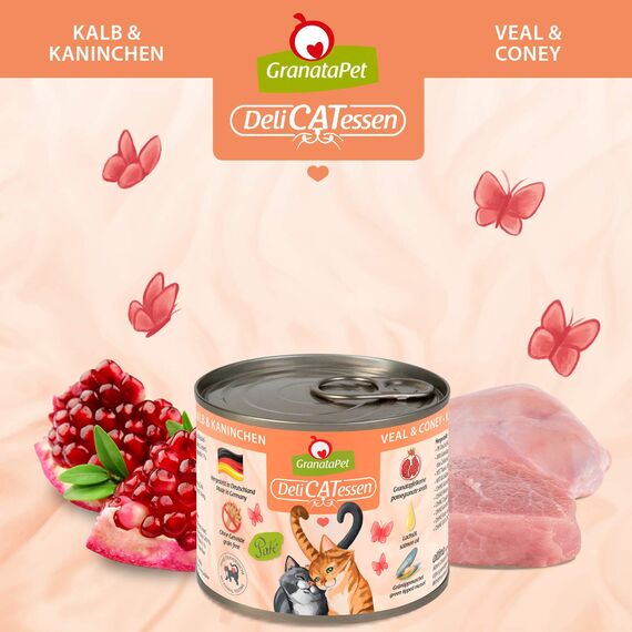 GranataPet DeliCatessen Multipack 3 ohne Fisch, Nassfutter für Katzen im Probierpaket, Alleinfuttermittel ohne Getreide, Katzenfutter mit hohem Fleischanteil & hochwertigen Ölen, 6 x 200 g