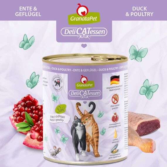 GranataPet DeliCatessen, 6 x 800g, Nassfutter für Katzen, Katzenfutter für Feinschmecker, Futter ohne Getreide & ohne Zuckerzusätze
