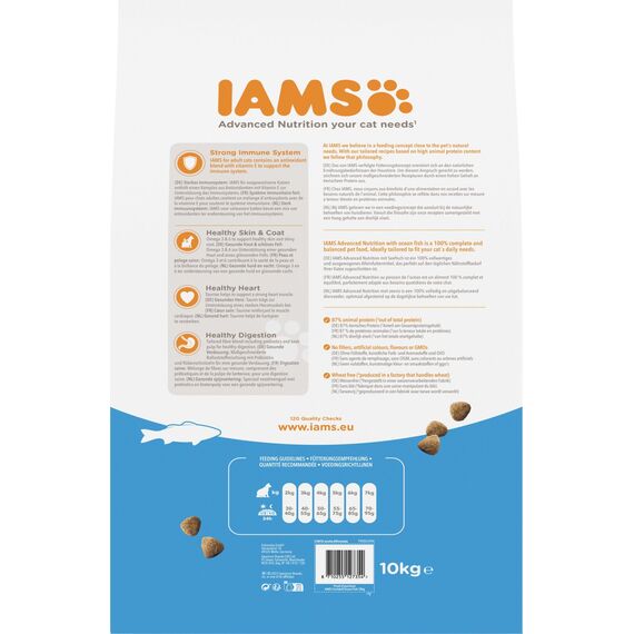 IAMS Katzenfutter trocken mit Fisch - Trockenfutter für Katzen im Alter von 1-6 Jahren, 10 kg