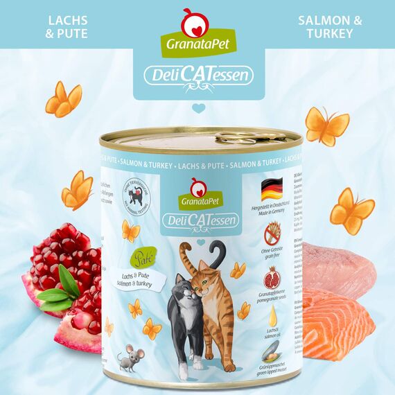 GranataPet DeliCatessen, 6 x 800g, Nassfutter für Katzen, Katzenfutter für Feinschmecker, Futter ohne Getreide & ohne Zuckerzusätze