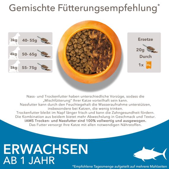 IAMS for Vitality Katzenfutter trocken mit Thunfisch - Trockenfutter für Katzen im Alter von 1-6 Jahren, 3 kg
