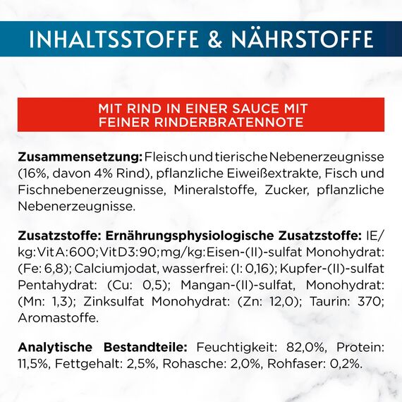 Gourmet Perle Genuss in Sauce Katzenfutter nass, mit Rind, 26er Pack (26 x 85g)