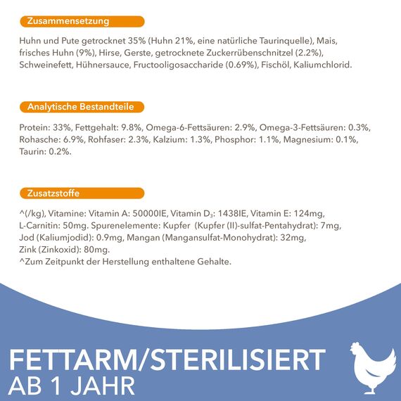 IAMS Sterilised Katzenfutter trocken mit Huhn - Trockenfutter für sterilisierte / kastrierte Katzen ab 1 Jahr, 1,5 kg