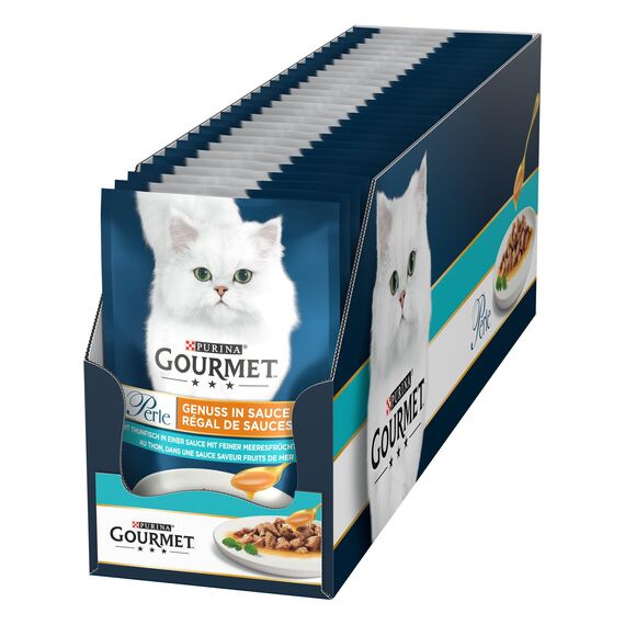 Gourmet Perle Genuss in Sauce Katzenfutter nass, mit Thunfisch, 26er Pack (26 x 85g)