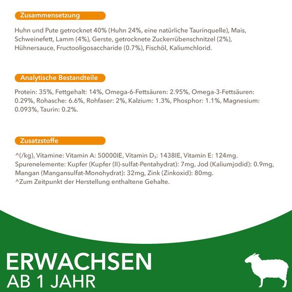 IAMS Katzenfutter trocken mit Lamm - Trockenfutter für Katzen im Alter von 1-6 Jahren, 1,5 kg