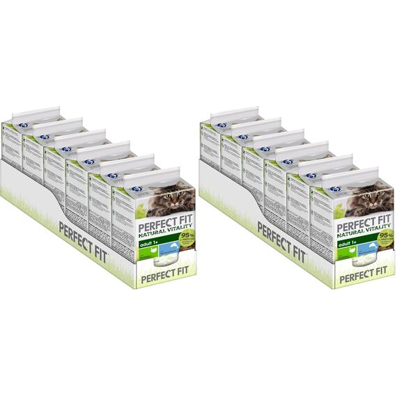 Adult 1+ Premium Katzenfutter nass - 36x50g Portionsbeutel - mit Hochseefisch und Truthahn - Nassfutter für Katzen - ohne Getreide (Packung mit 2)