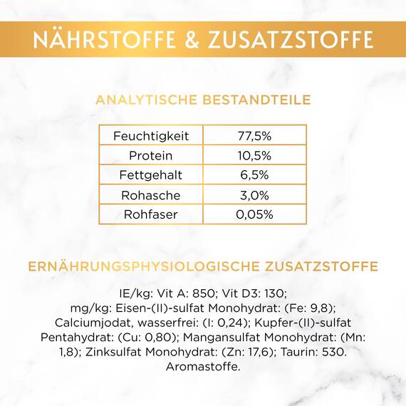 Gourmet Gold Feine Pastete, Katzenfutter nass, mitKaninchen, Rind, Kalb, Lamm, 12er Pack (12 x 4à 85g)