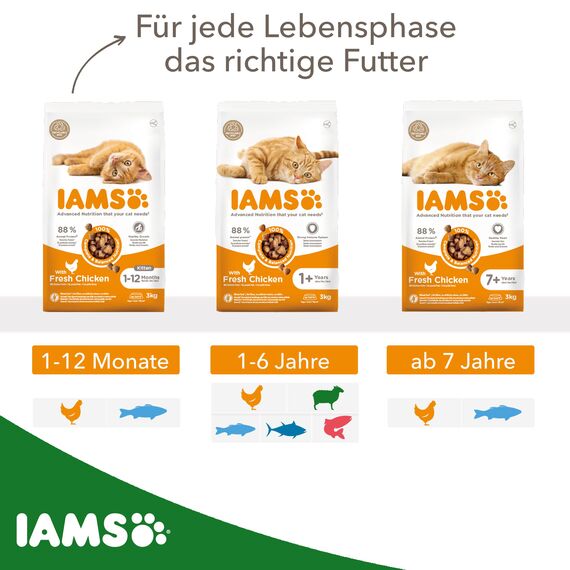 IAMS Katzenfutter trocken mit Lamm - Trockenfutter für Katzen im Alter von 1-6 Jahren, 1,5 kg