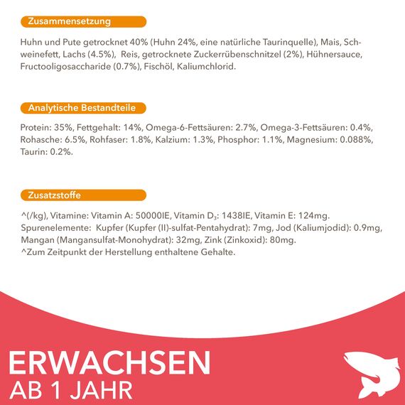 IAMS Katzenfutter trocken mit Lachs - Trockenfutter für Katzen im Alter von 1-6 Jahren, 3 kg