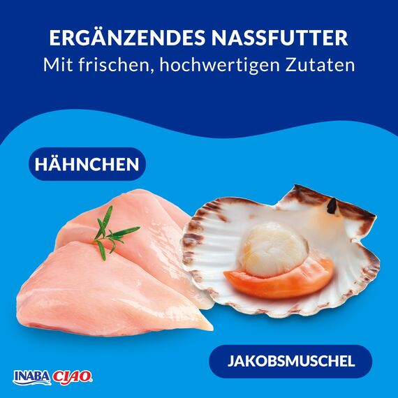 INABA Ciao Broth Nassfutter für Katzen Ohne Getreide und Zucker, mit 28% Hühnerfleisch, Kalorienarm, Keine Nebenerzeugnisse, Katzensuppe, Kleine Mahlzeit mit Hochwertigen Zutaten 40 g (12er Pack)