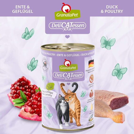 GranataPet DeliCatessen Multipack 1, Nassfutter für Katzen im Probierpaket, Alleinfuttermittel ohne Getreide, Katzenfutter mit hohem Fleischanteil & hochwertigen Ölen, 6 x 400 g