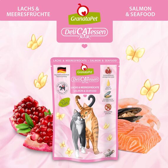 GranataPet DeliCatessen Multipack 1, Nassfutter für Katzen im Probierpaket, Alleinfuttermittel ohne Getreide, Katzenfutter mit hohem Fleischanteil & hochwertigen Ölen, 6 x 85 g
